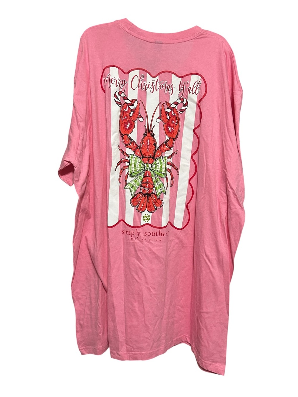Simply Southern Pink Lobster Holiday Print Tshirt - Picture 2 of 6